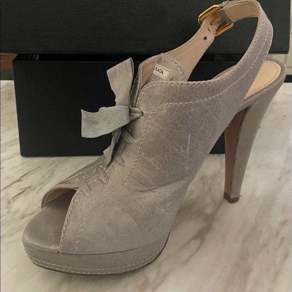 Prada Platform Peeptoe Booties